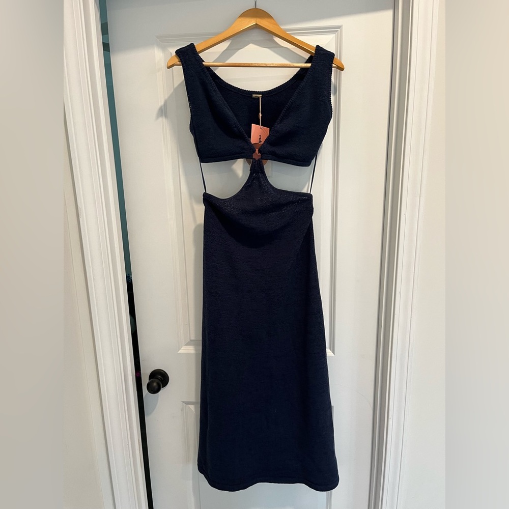 Cult gaia knit cut out midi dress size large NWT navy - Picture 3 of 10